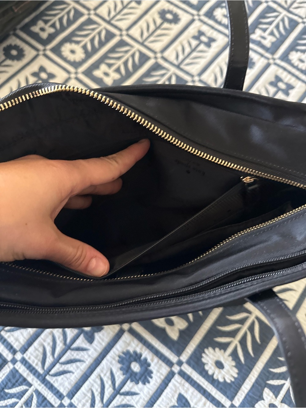 kate spade Black Nylon Tote with Front Zip Pocket - Picture 5 of 5